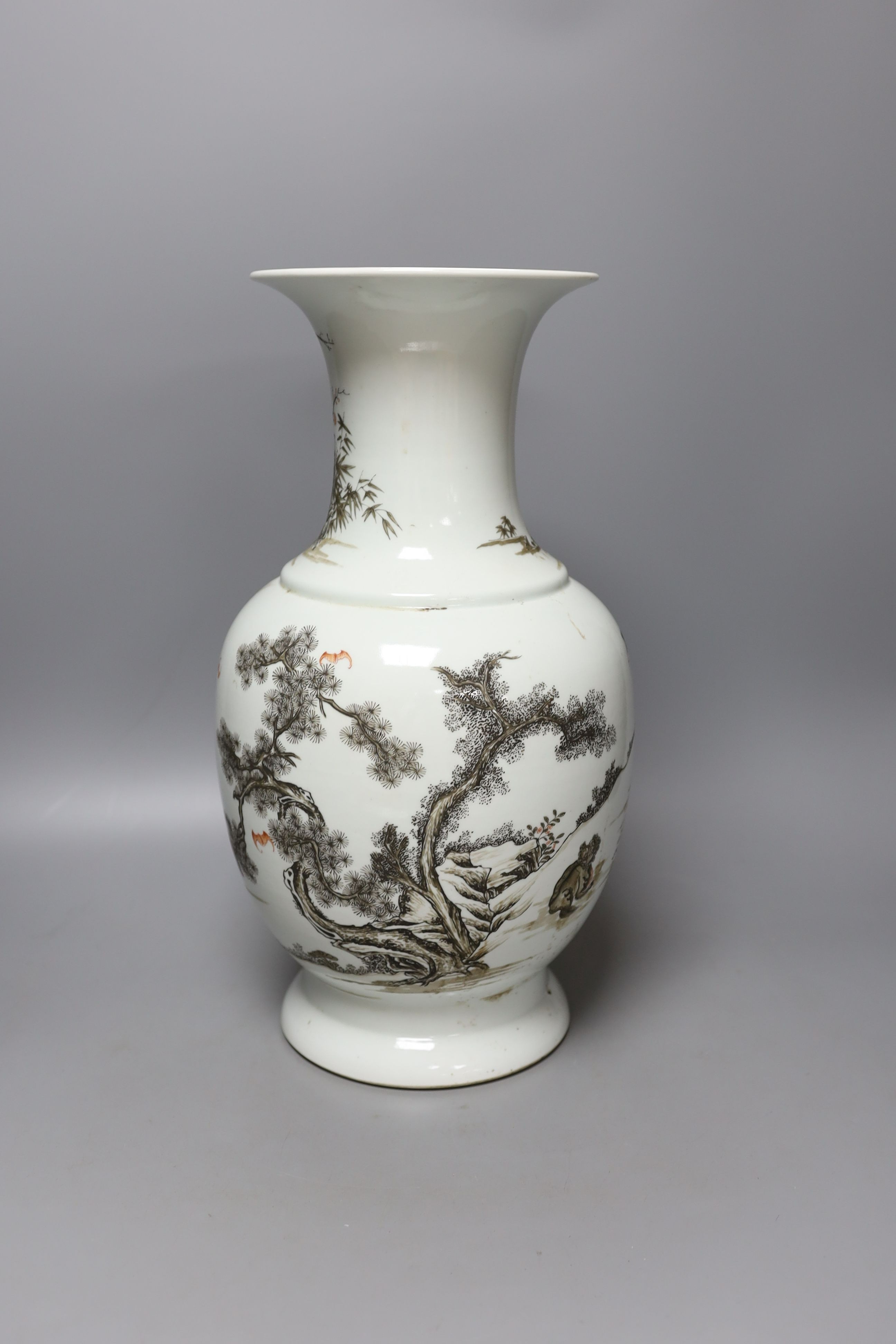 A Chinese enamelled porcelain vase 40cm